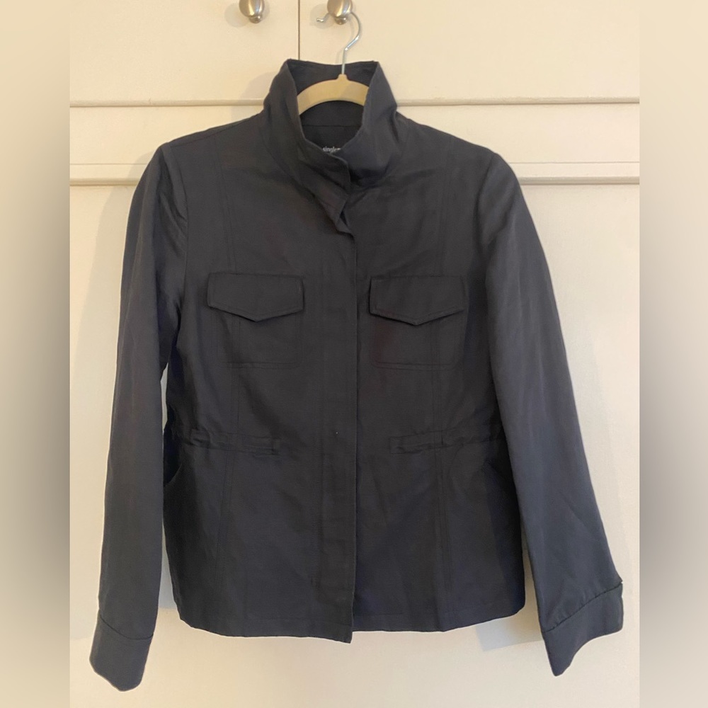 Navy Dark Purple Utility Jacket Full zip Spring/Fall